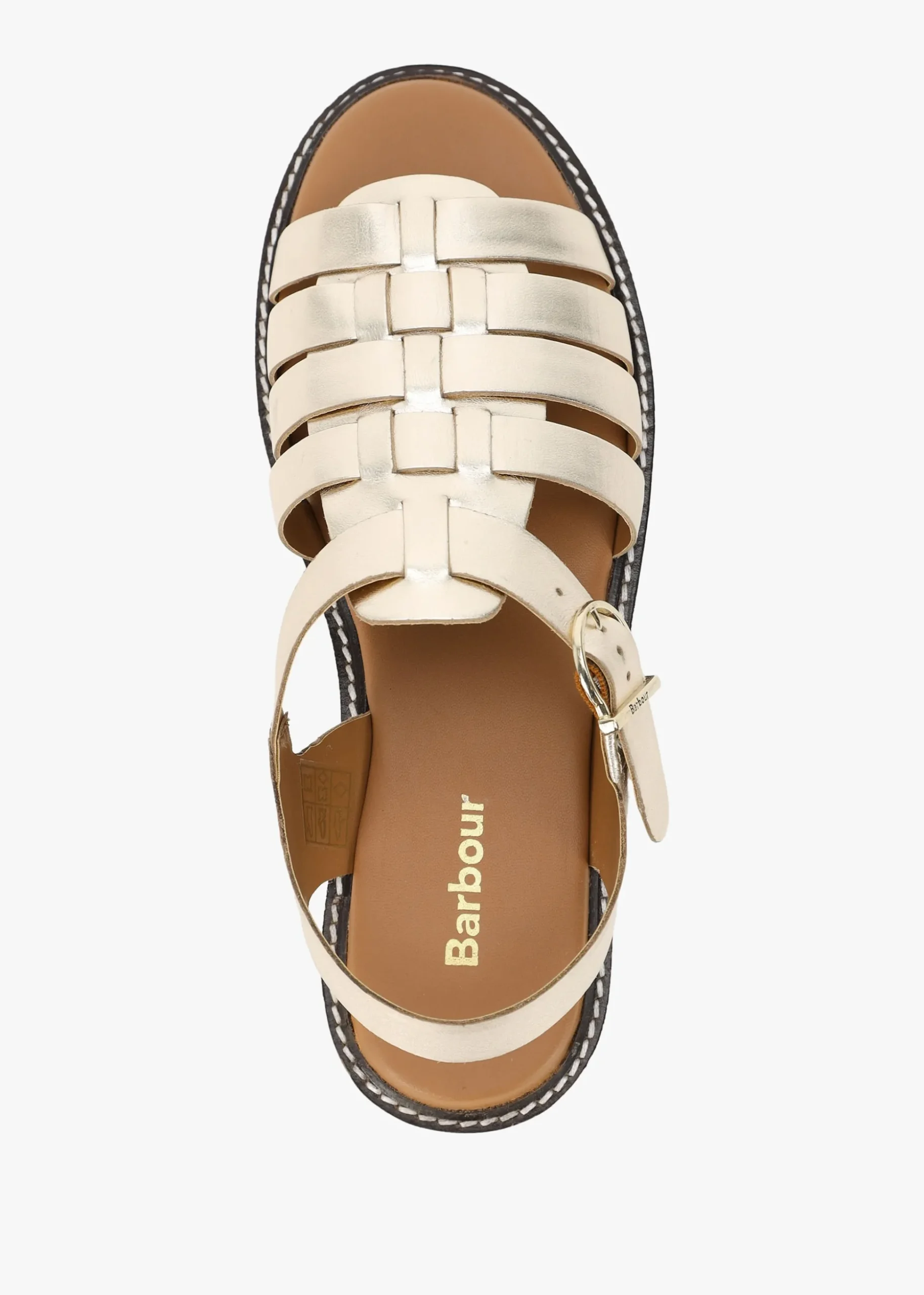 Otterburn Gold Leather Fisherman Sandals