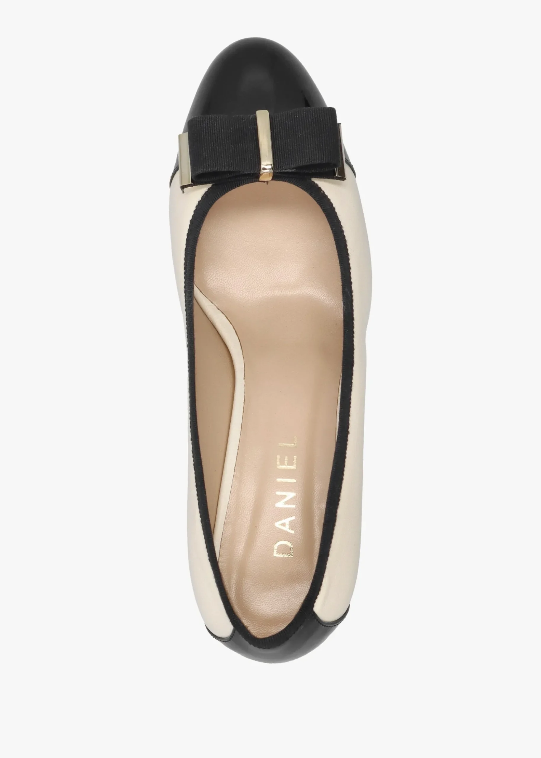 Paige White Leather Block Heel Court Shoes