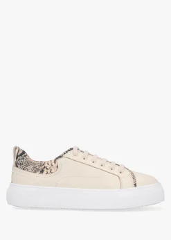 Panny Cream Leather Reptile Trainers