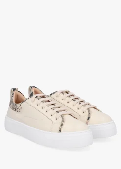 Panny Cream Leather Reptile Trainers