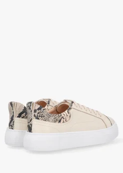 Panny Cream Leather Reptile Trainers
