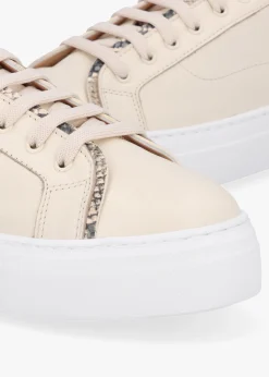 Panny Cream Leather Reptile Trainers