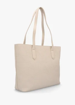Pansy Ecru Logo Shopper Bag