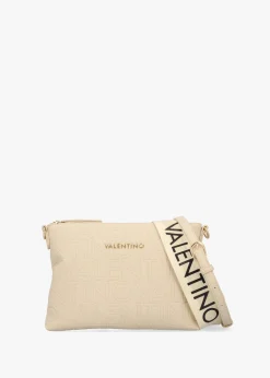 Pansy Logo Top Zip Ecru Cross-Body Bag