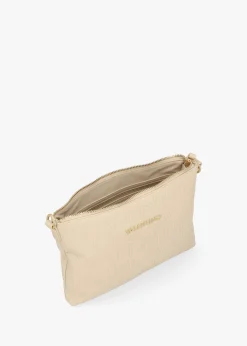 Pansy Logo Top Zip Ecru Cross-Body Bag