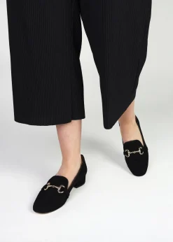 Pasco Black Suede Snaffle Loafers