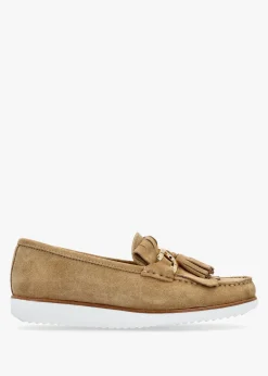 Passy Beige Suede Tassel Loafers