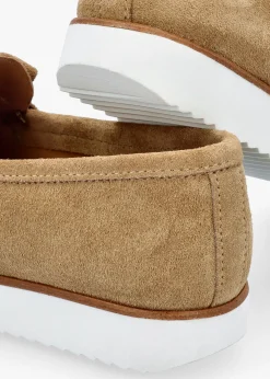 Passy Beige Suede Tassel Loafers