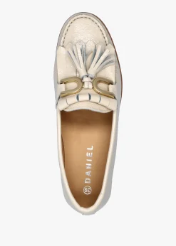 Passy Cream Patent Leather Tassel Loafers