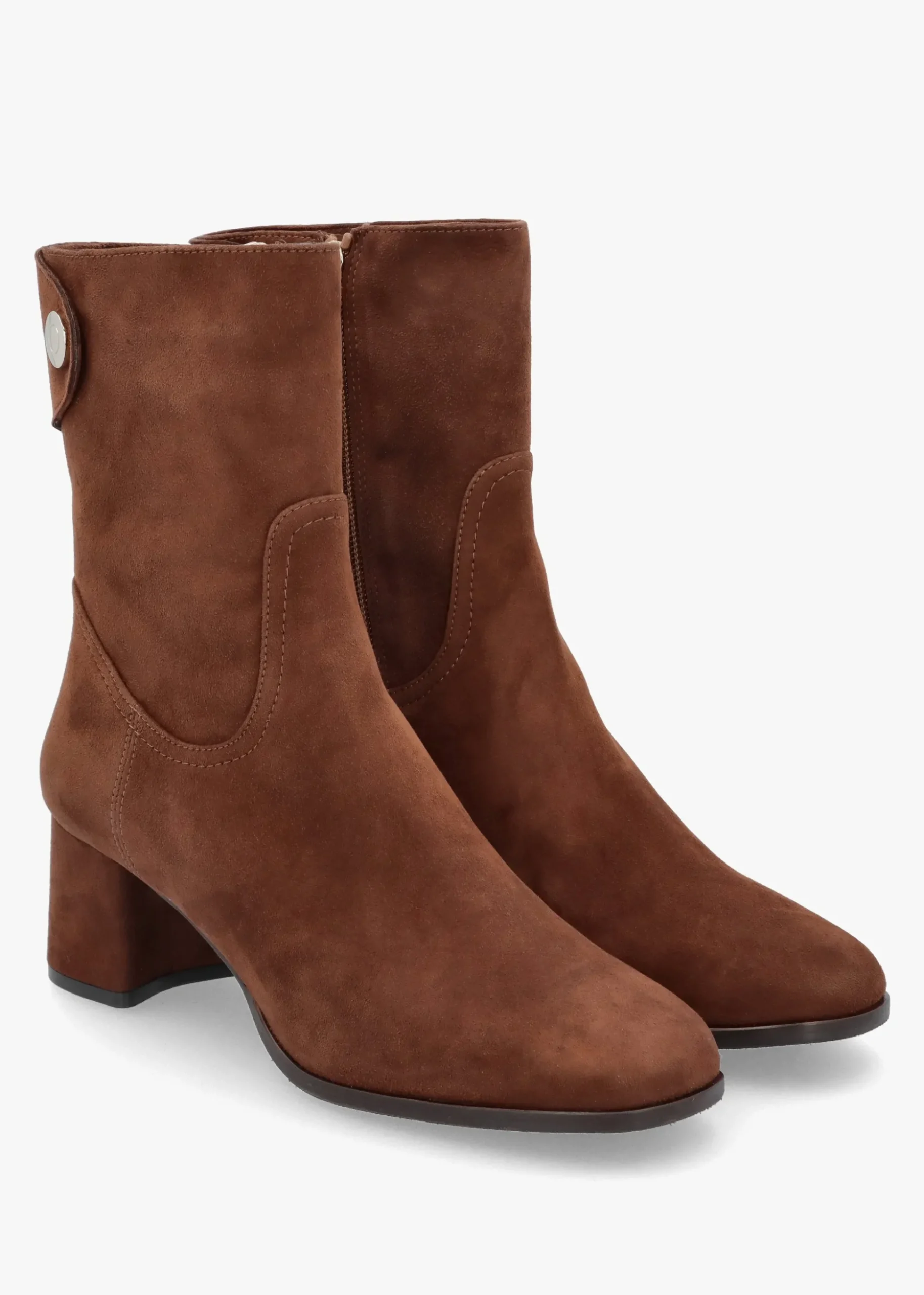Payton Tan Suede Block Heel Ankle Boots