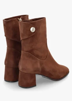 Payton Tan Suede Block Heel Ankle Boots