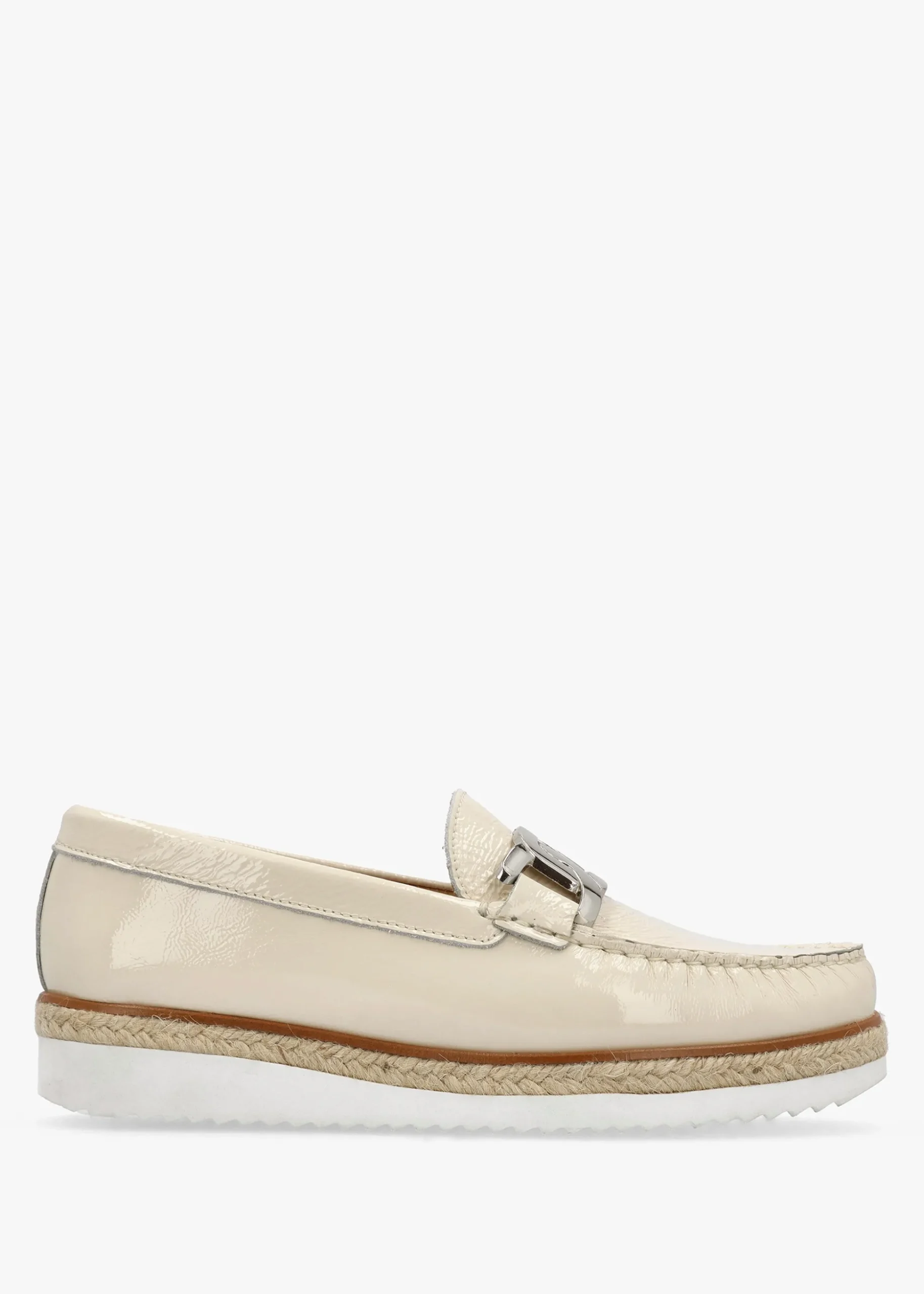 Peonie Beige Patent Leather Loafers