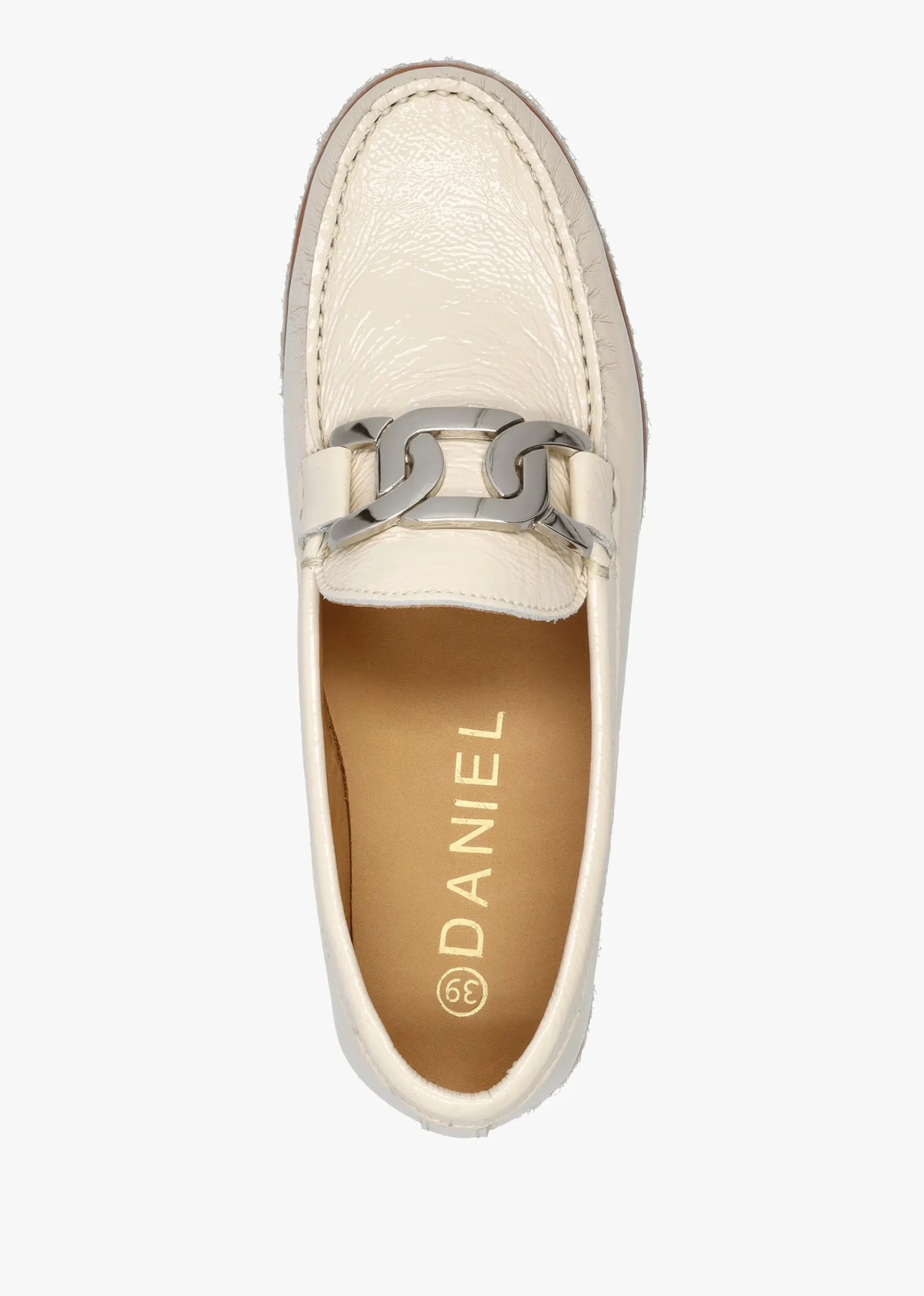 Peonie Beige Patent Leather Loafers