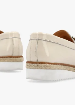 Peonie Beige Patent Leather Loafers