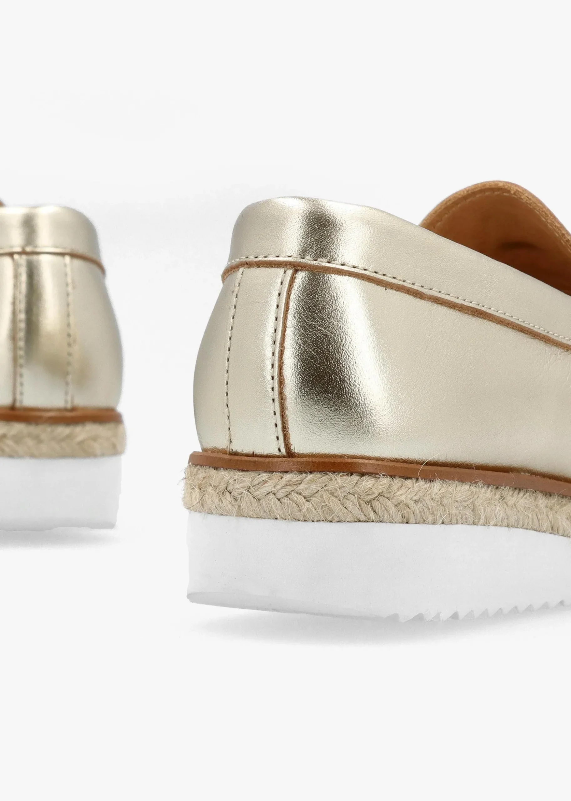 Peonie Gold Leather Loafers
