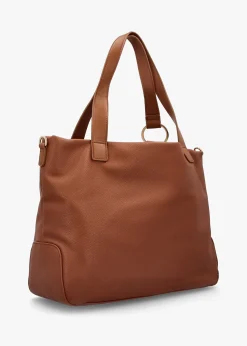 Peonies Cuoio Shopper Bag