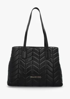 Petal Quilted Chevron Nero Shopper Bag