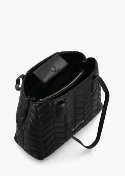 Petal Quilted Chevron Nero Shopper Bag
