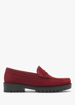 Petunia Burgundy Suede Loafers