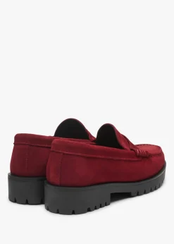 Petunia Burgundy Suede Loafers