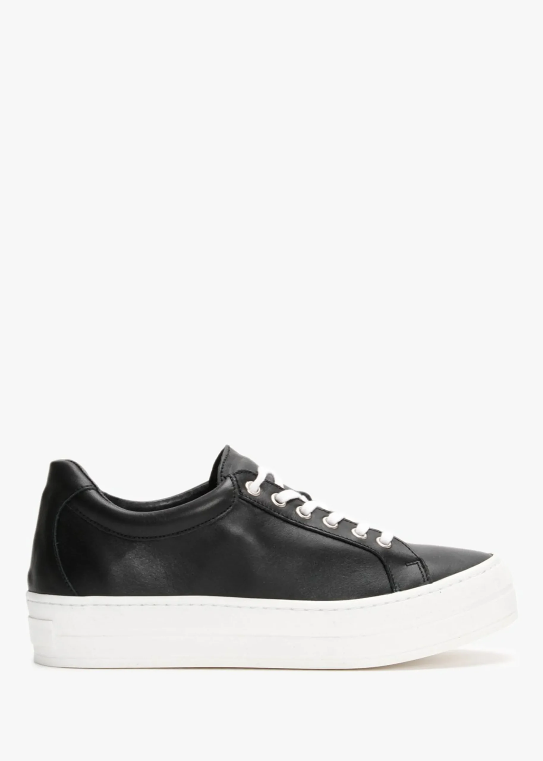 Piccadilly Circus Black Leather Flatform Trainers
