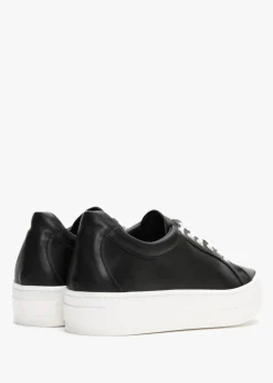 Piccadilly Circus Black Leather Flatform Trainers