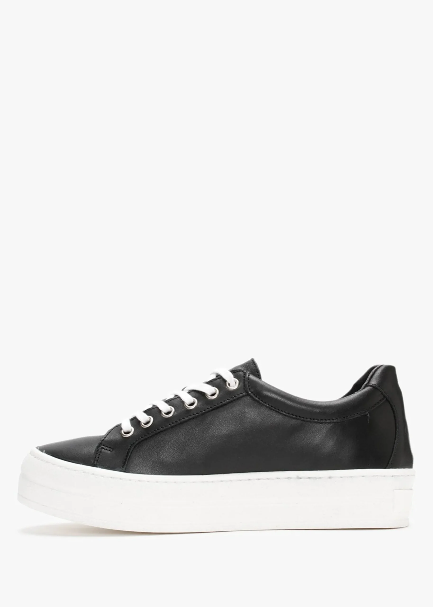 Piccadilly Circus Black Leather Flatform Trainers