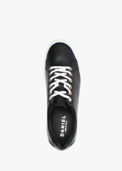 Piccadilly Circus Black Leather Flatform Trainers