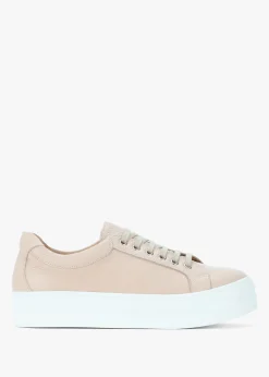 Piccadilly Circus Blush Leather Flatform Trainers