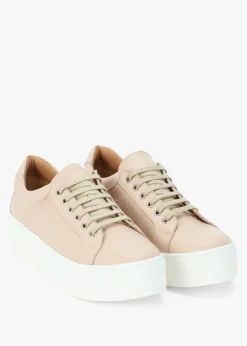 Piccadilly Circus Blush Leather Flatform Trainers