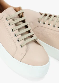Piccadilly Circus Blush Leather Flatform Trainers