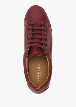 Piccadilly Circus Burgundy Leather Flatform Trainers
