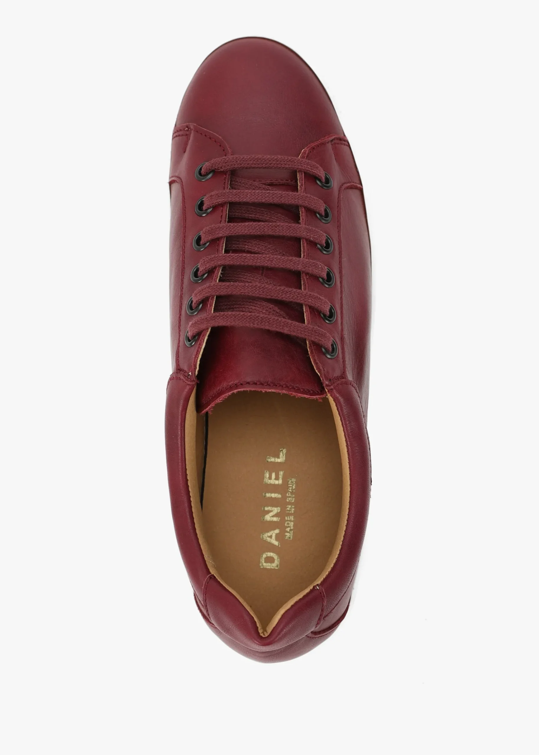 Piccadilly Circus Burgundy Leather Flatform Trainers