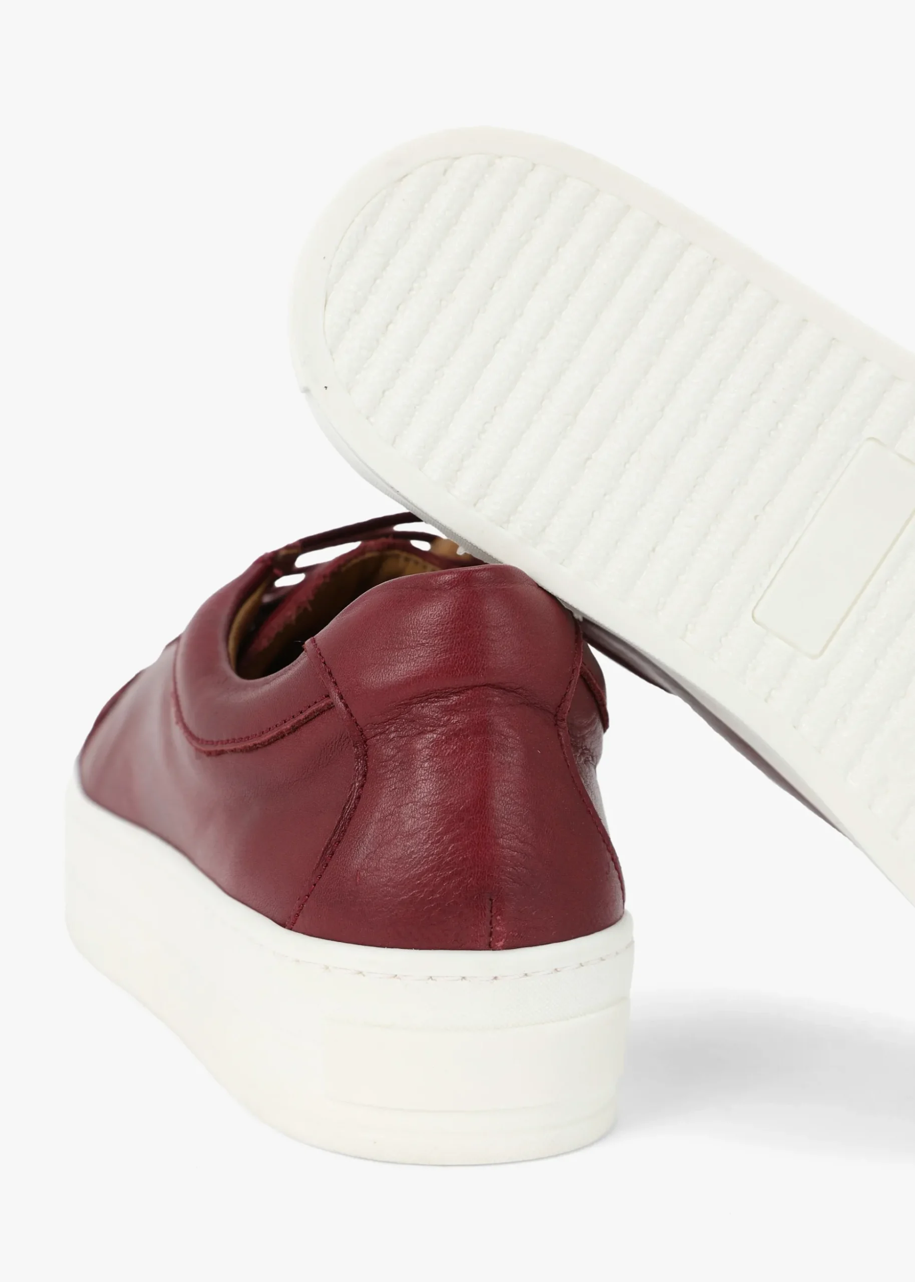 Piccadilly Circus Burgundy Leather Flatform Trainers