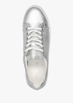 Piccadilly Circus Silver Leather Flatform Trainers