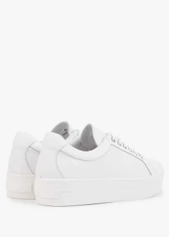 Piccadilly Circus White Leather Flatform Trainers