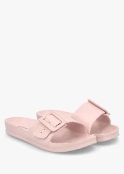 Pink Big Buckle One Bar Mules