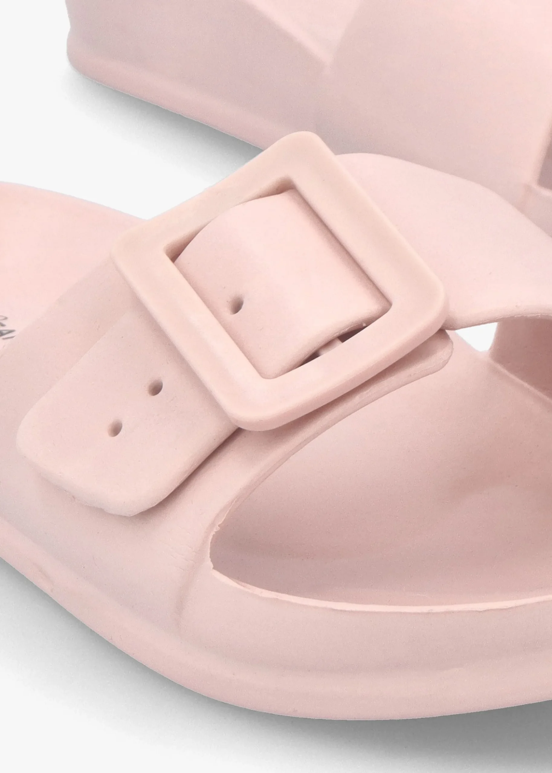 Pink Big Buckle One Bar Mules