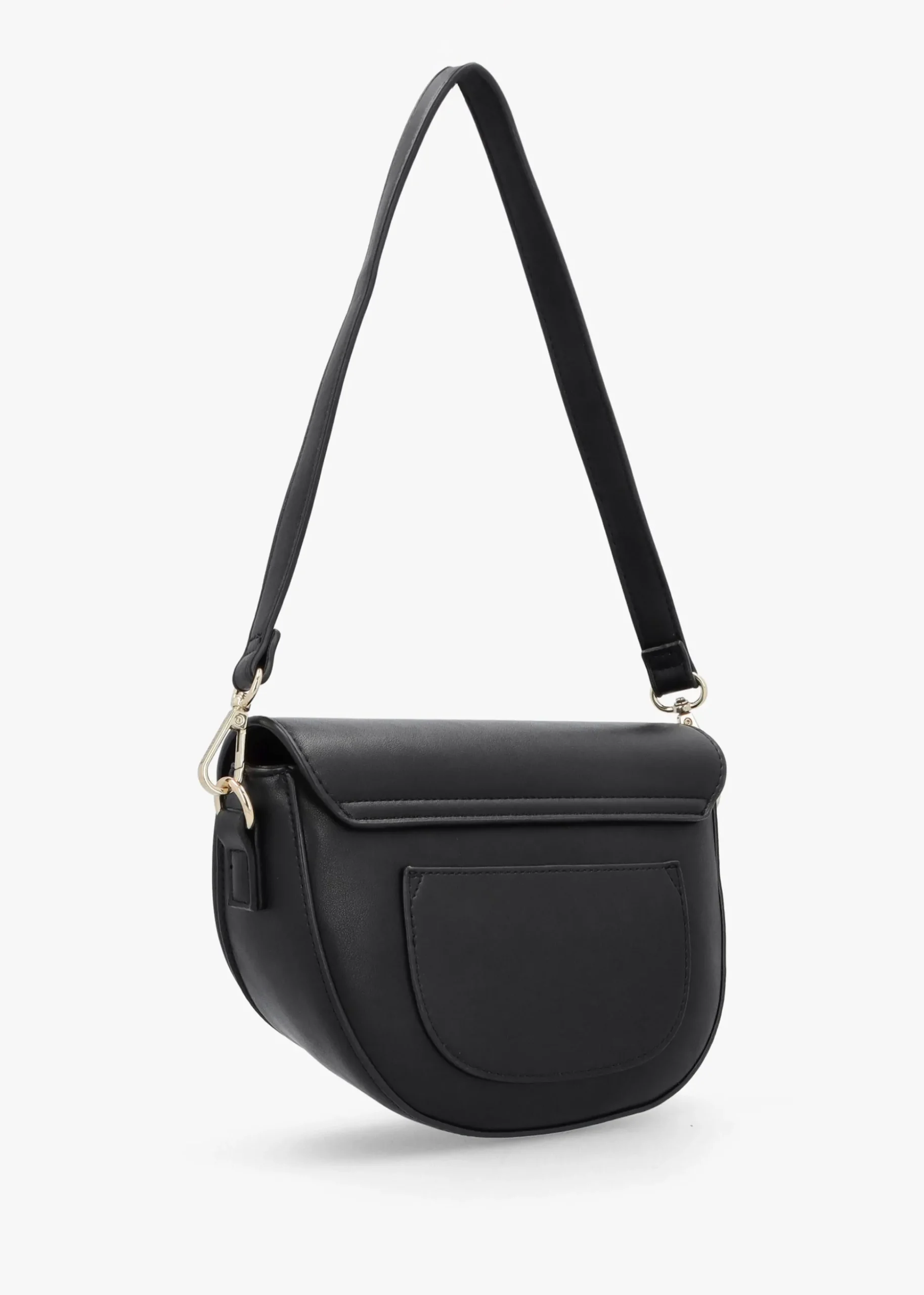 Piper Asymmetric Flap Nero Cross-Body Bag