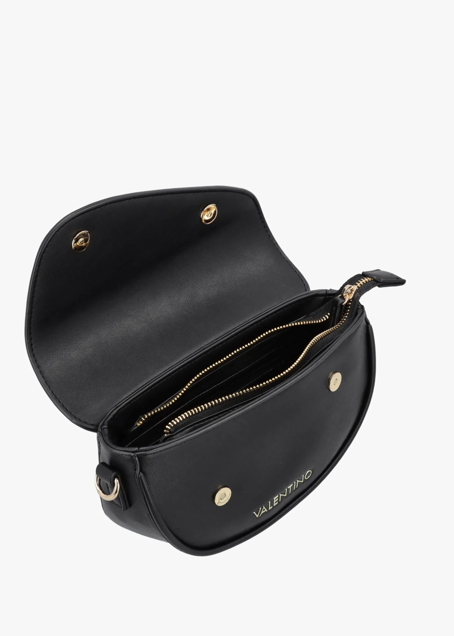 Piper Asymmetric Flap Nero Cross-Body Bag