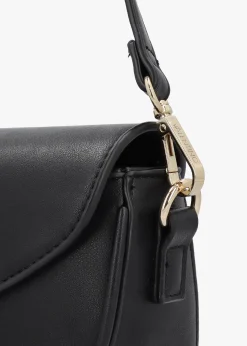 Piper Asymmetric Flap Nero Cross-Body Bag