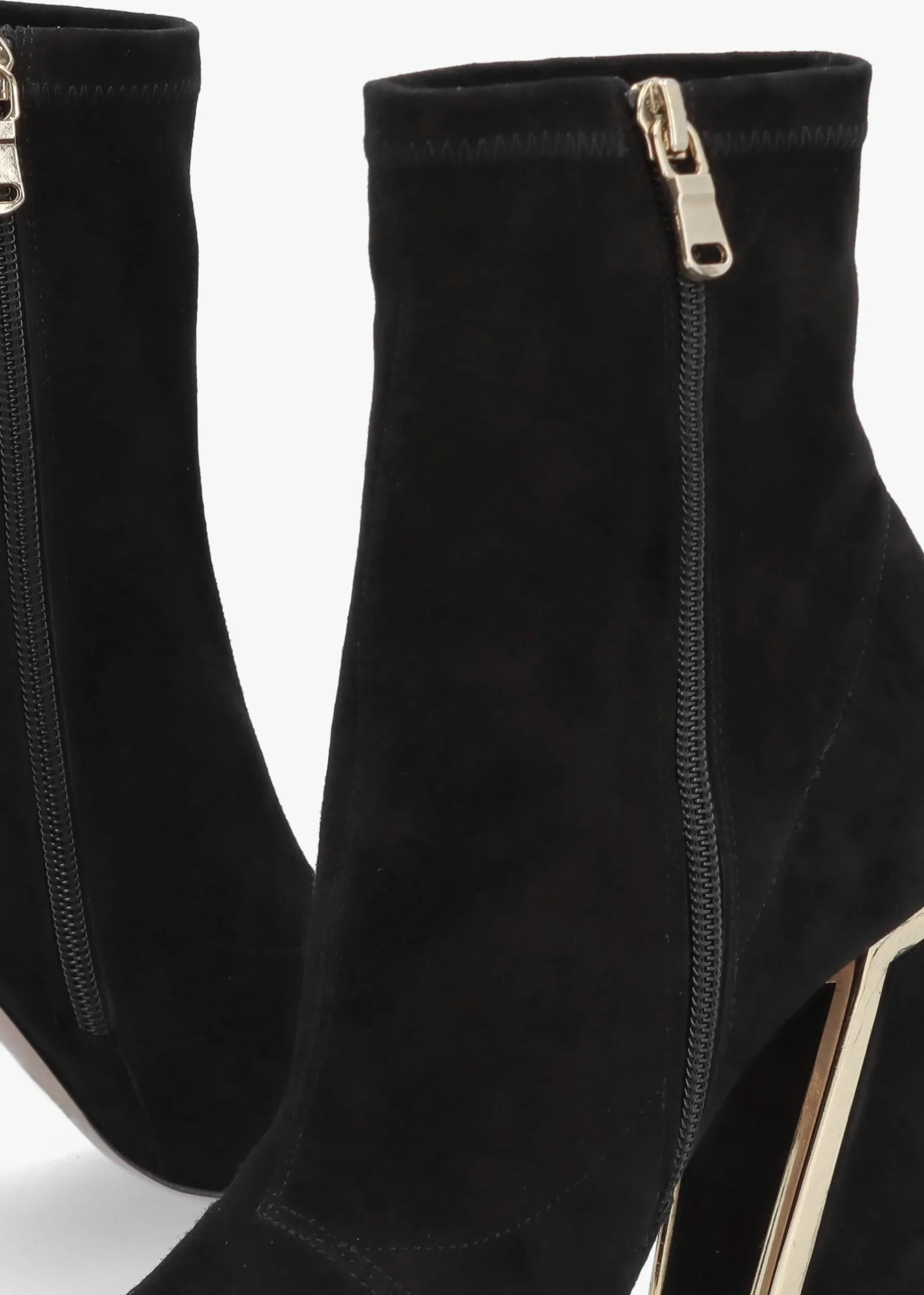 Piper Black Suede Open Toe Heeled Shoe Boots