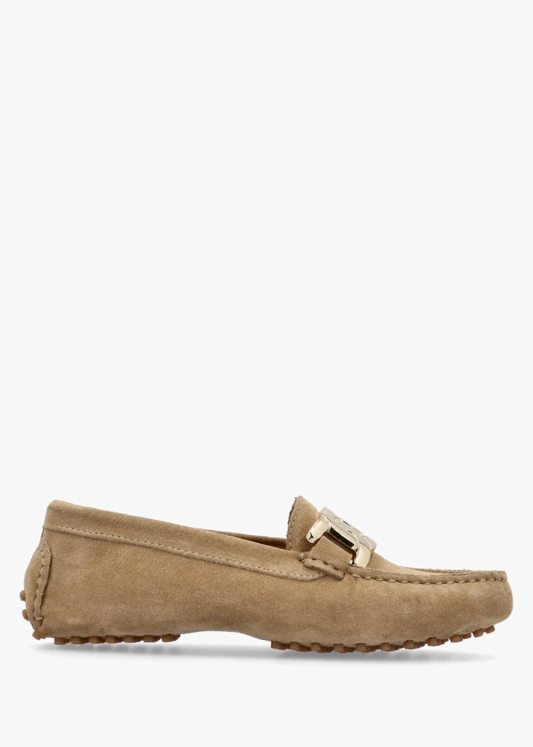 Privey Beige Suede Moccasin Loafers