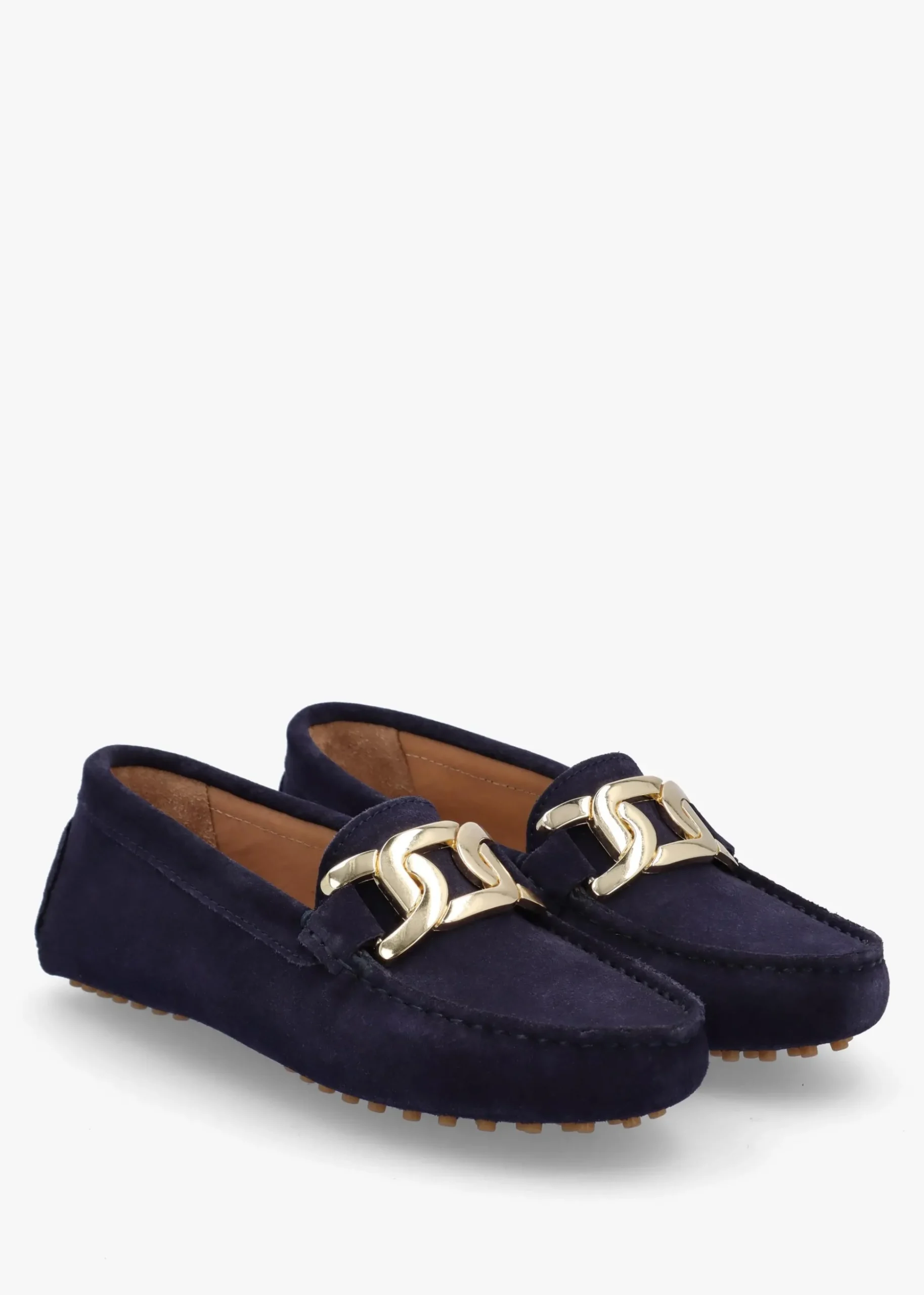 Privey Navy Suede Moccasin Loafers