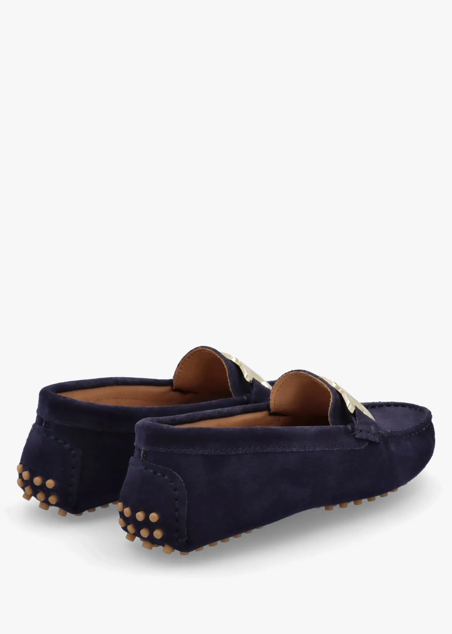 Privey Navy Suede Moccasin Loafers
