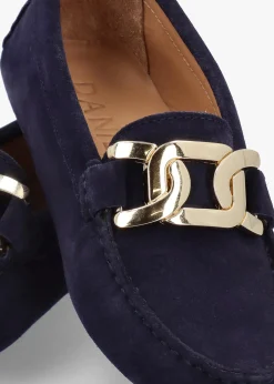 Privey Navy Suede Moccasin Loafers