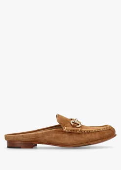 Pule Tan Suede Backless Mule Loafers