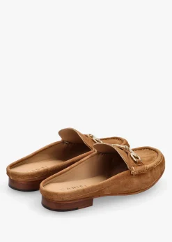 Pule Tan Suede Backless Mule Loafers