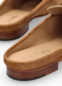 Pule Tan Suede Backless Mule Loafers