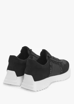 Pull Diamante Black Suede Trainers